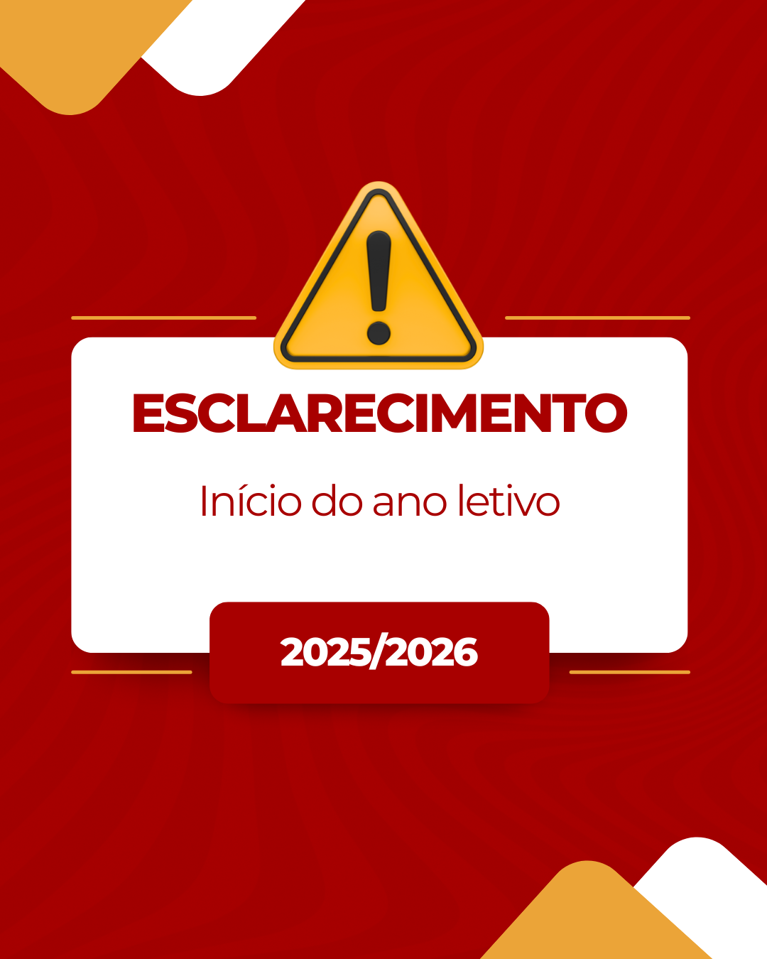 Informações início de aulas